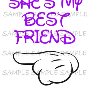 She's My Best Friend IMAGE Use as Printable Iron on T-Shirt Transfer, BFF, Best Friends, Clip Art, Shirt, Party Instant Download DIY 画像 3