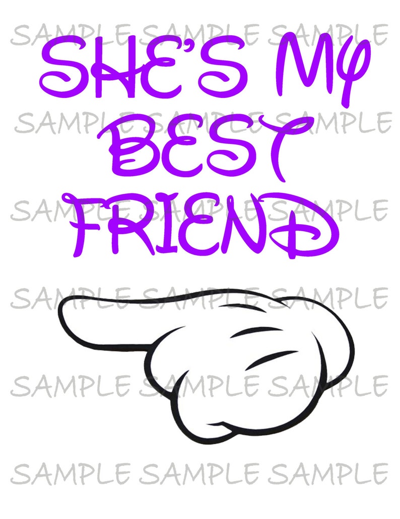 She's My Best Friend IMAGE Use as Printable Iron on T-Shirt Transfer, BFF, Best Friends, Clip Art, Shirt, Party Instant Download DIY 画像 3