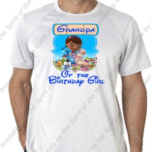 Grandpa of the Birthday Girl Doc McStuffins Iron On T-shirt Printable Digital Download Dottie Hattie the Hippo party Favour