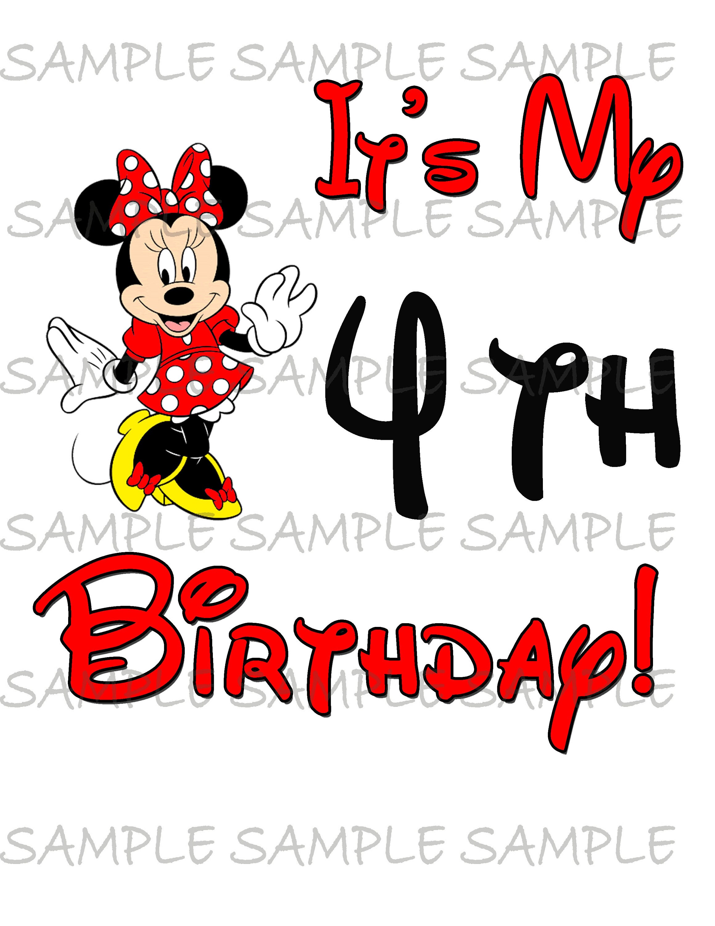 Minnie Mouse 4th Birthday Clip Art