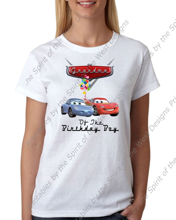 Grandma of the Birthday Boy Iron On Lightning McQueen Mater Disney Pixar Cars Party T-shirt Transfer Printable Digital clip art DIY Il_570xn