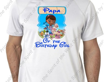 Papa of the Birthday Girl Doc McStuffins Iron On T-shirt Printable Digital Download Dottie Hattie the Hippo party Favour