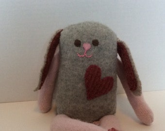 Small soft grey stuffed bunny