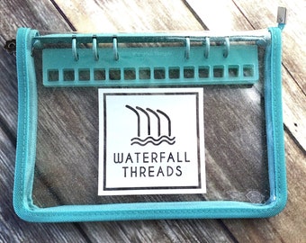 NEW!!!*** MINI Thread & Floss Organizer, A5 Zippered Binder Thread Carrier SEAFOAM