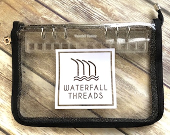 NEW!!!*** MINI Thread & Floss Organizer, A5 Zippered Binder Thread Carrier BLACK
