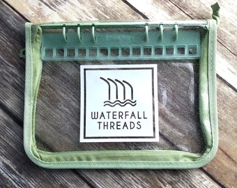 NEW!!!*** MINI Thread & Floss Organizer, A4 Zippered Binder Thread Carrier Spring Green