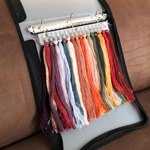 Extra Large Floss Organizer KIT WITH BINDER + Bars, 3 Ring Binder Storage/Organizing Kit with 4 Organizer Inserts