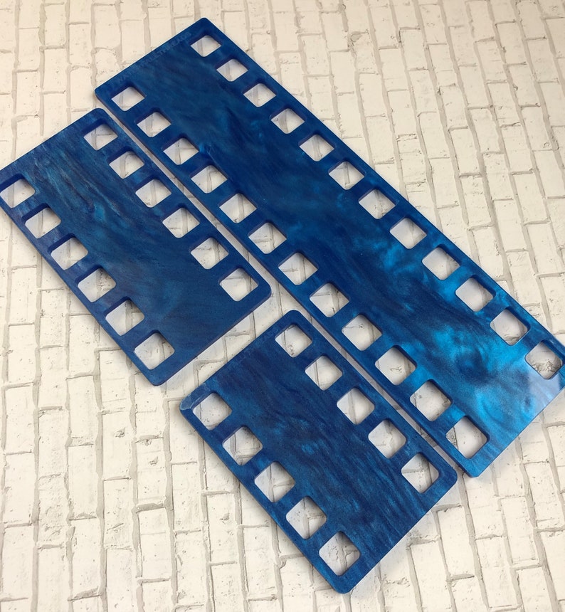 OCEAN BLUE Iridescent Acrylic Threadkeep, 10, 12, and 24 Hole Thread Organizer for DMC Threads and Craft Fibers image 4