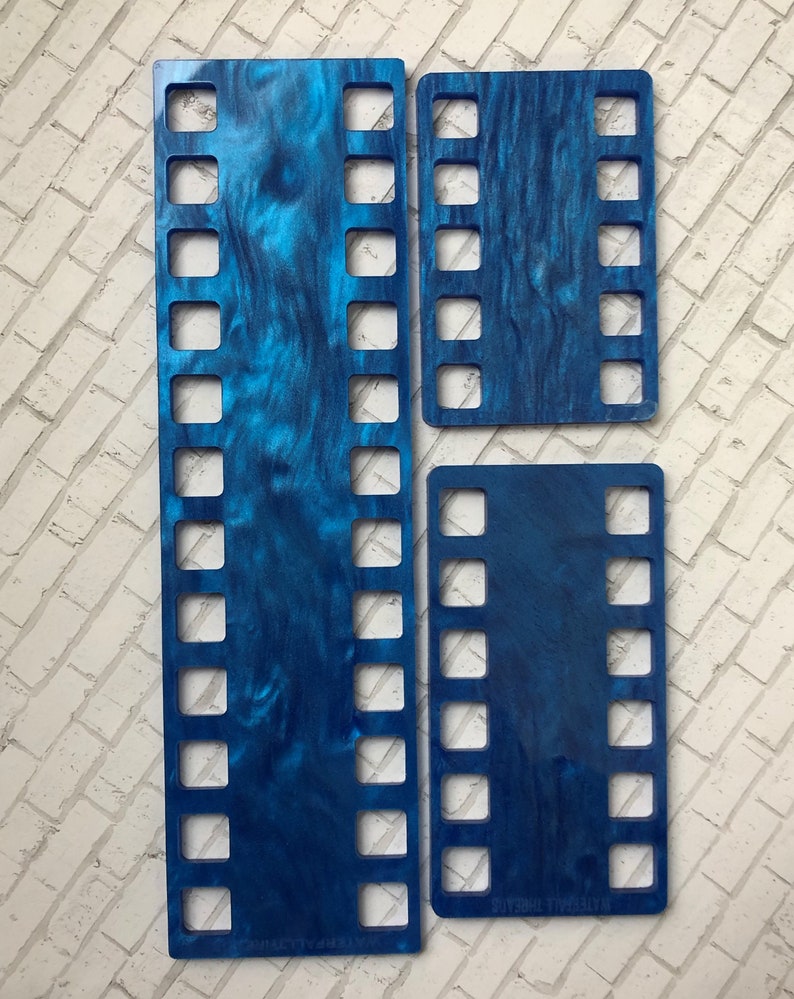 OCEAN BLUE Iridescent Acrylic Threadkeep, 10, 12, and 24 Hole Thread Organizer for DMC Threads and Craft Fibers image 2