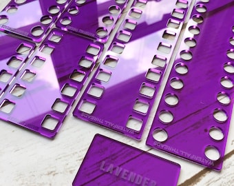 LAVENDER transparent Acrylic Threadkeep, 10, 12, and 24 Hole Thread Organizer for DMC Threads and Craft Fibers