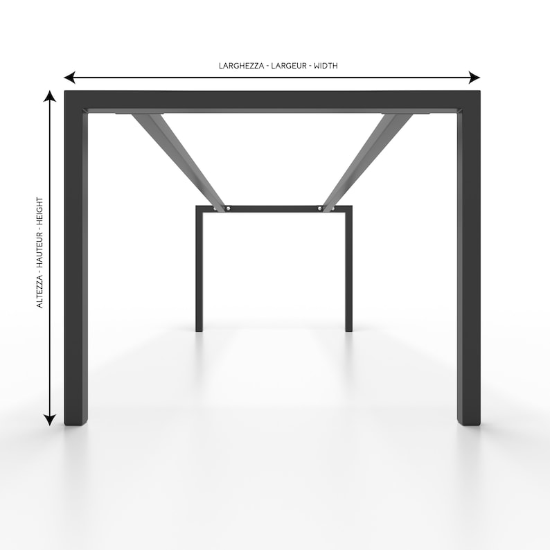 Metal table legs with 2 central bar U shaped UA2B4040 image 5