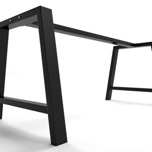 Metal Table Legs with Connecting Bar - Industrial Design, Sturdy and Customizable, Perfect for Modern and Rustic Tables