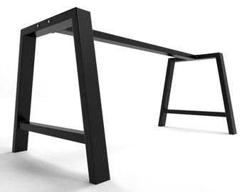 2x Pieds de table industriel métal trapèze table metal legs trapezium feet legs for trapezoidal table pata de mesa A shape A8040B