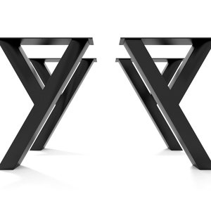 4x Pieds de table INDUSTRIEL en métal en forme de Y Y8080 image 1