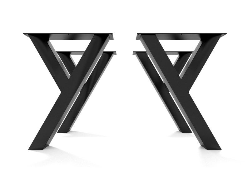 4x Pieds de table INDUSTRIEL en métal en forme de Y Y8080 image 1