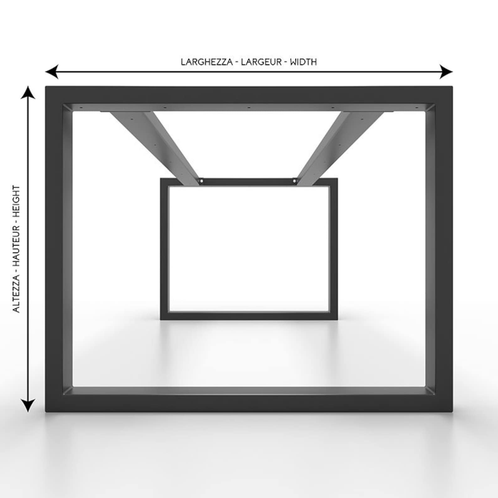 Metal Table Legs With Double Central Bar Ushaped U2B8040 Etsy