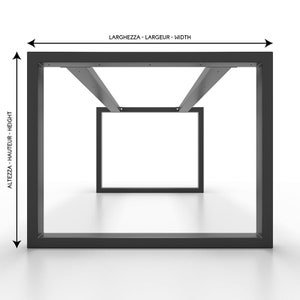 Pieds de table en métal avec barre centrale double en forme de U U2B8040 image 7