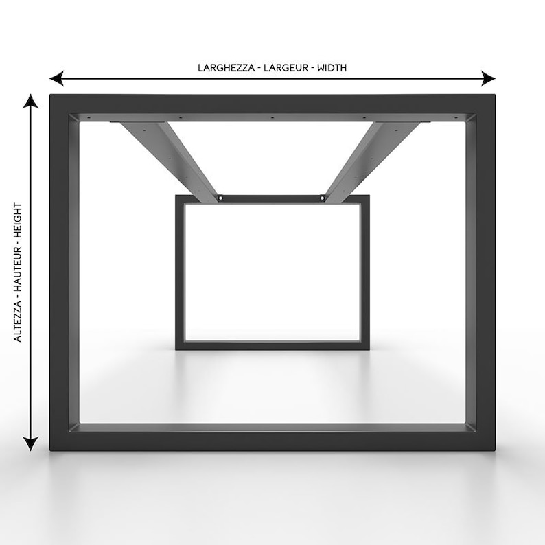 Pieds de table en métal avec barre centrale double en forme de U U2B8040 image 7