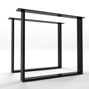 2x Metal Table Legs U8020 - Industrial Table Base - Minimalist Desk Legs - Steel Frame - Modern Furniture Legs