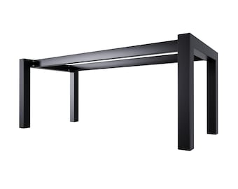 Metal Table Legs with Double Connecting Bar, Supports Heavy Tabletops, Sturdy Table frame, Modern Table Base