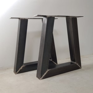 2x Trapezoid table legs, iron table legs, Steel legs trapeze modern, pieds de table metall tischbeine TR100100