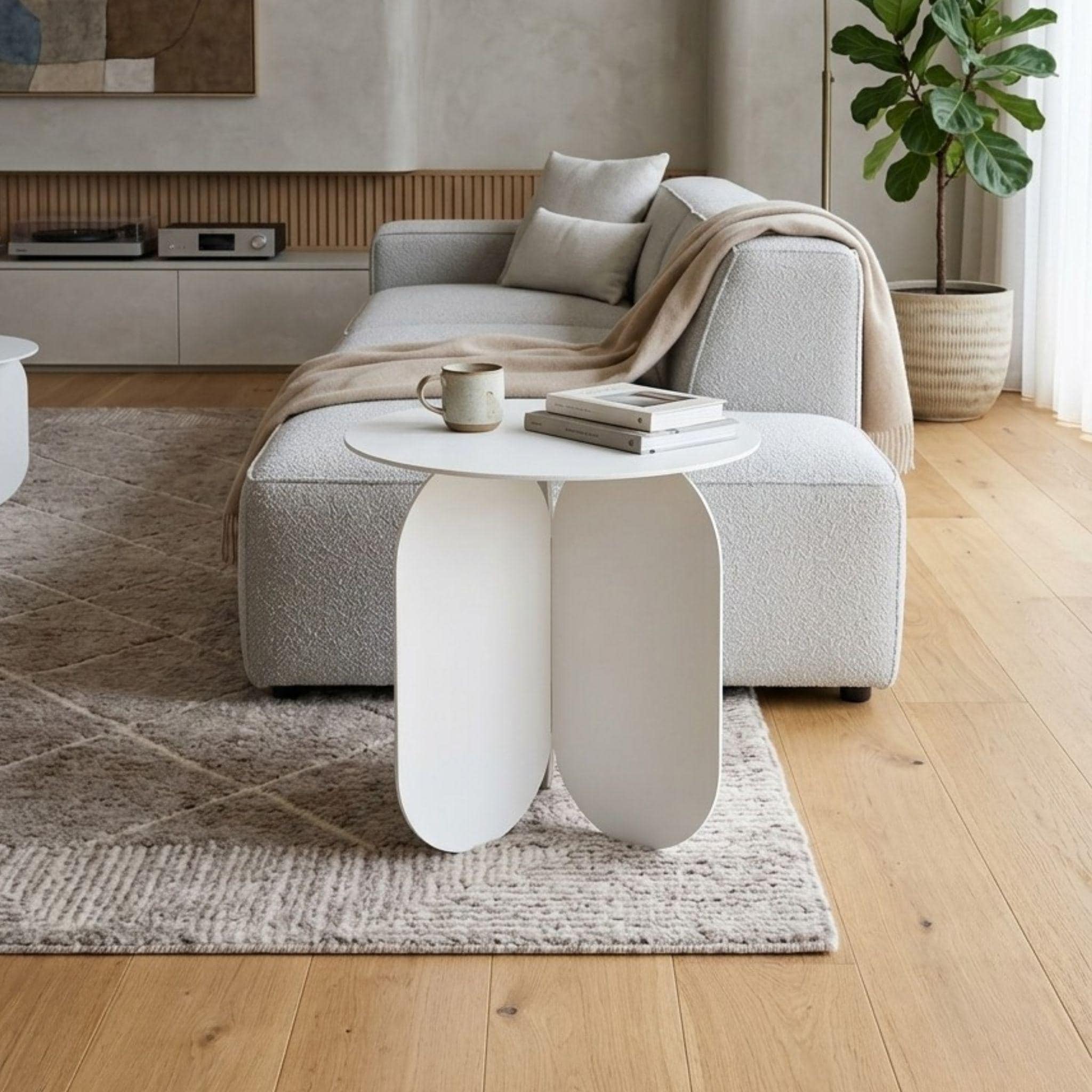 Table basse ronde métal, coffee table design stable, table basse moderne pour salon