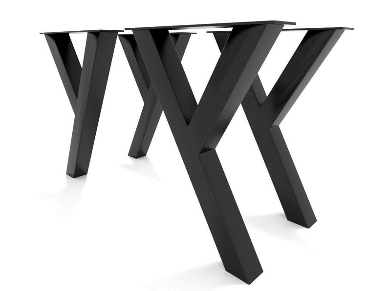 4x Pieds de table INDUSTRIEL en métal en forme de Y Y8080 image 4