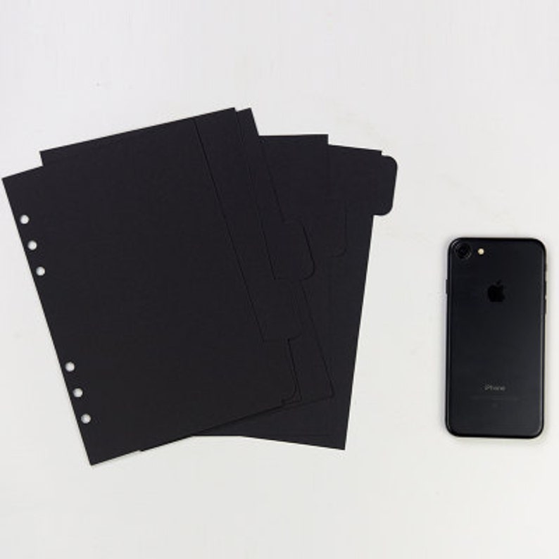 Planner DashboardPlanner DividerPlanner TapAgenda Divider Black A5, A6 Personal Size Pre-Punched holes