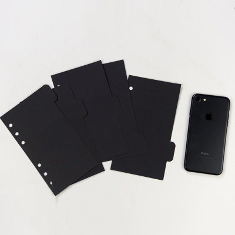 Planner DashboardPlanner DividerPlanner TapAgenda Divider Black A5, A6 Personal Size Pre-Punched holes