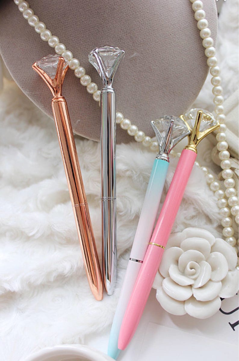 Diamond Top Pen/Gem Pen/Crystal Top Pen/Gel Pen/Black Etsy