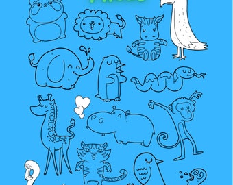 Páginas para colorir de animais - 40 páginas para colorir de animais imprimíveis para meninos, meninas, crianças, atividades de festa de aniversário de animais, festa de aniversário infantil