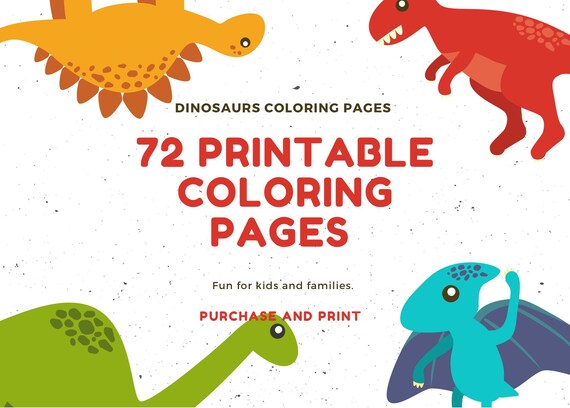 70 PRINTABLE Dinosaur Coloring Pages Digital Download Trex - Etsy