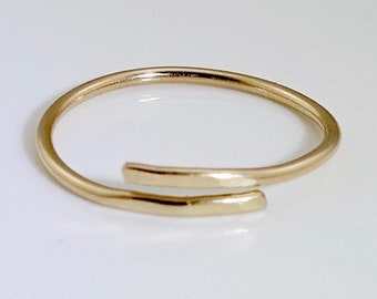 Dainty gold ring, thin gold ring, 14K gold ring, delicate gold ring, simple gold ring, adjustable gold ring, thin adjustable ring, wrap ring