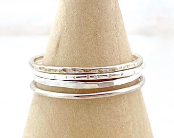 Sterling silver stacking rings, thin rings, dainty rings, create a stacking ring set, stacking rings, stackable rings for women, dainty ring