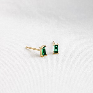 Emerald baguette sales stud earrings