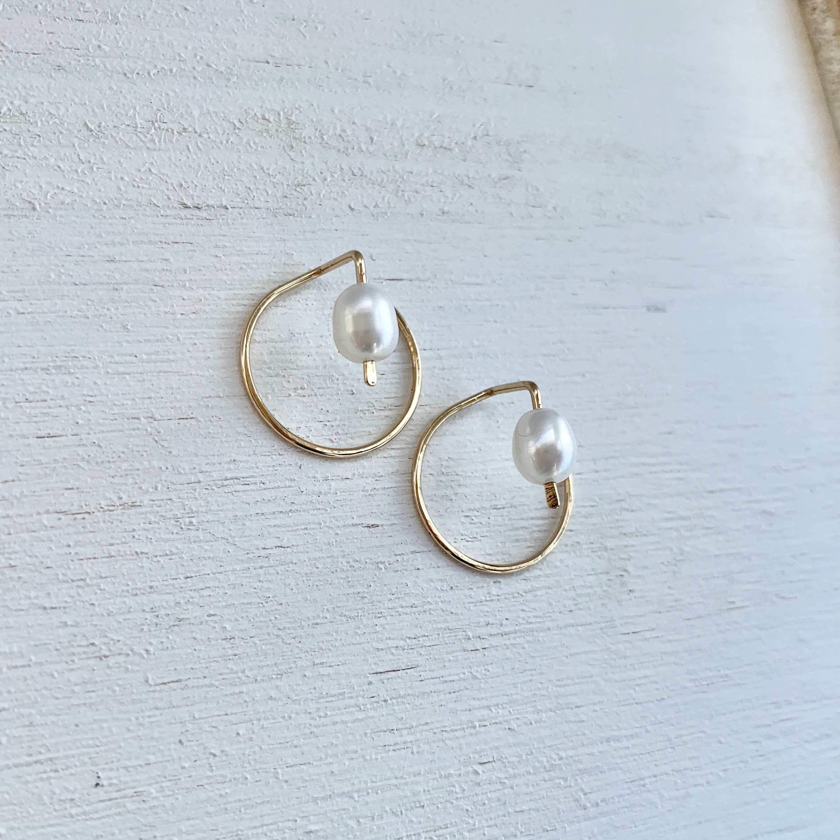 Pearl Ear Jacket Ear Jacket Studs Pearl Ear Cuff Gold Ear Etsy