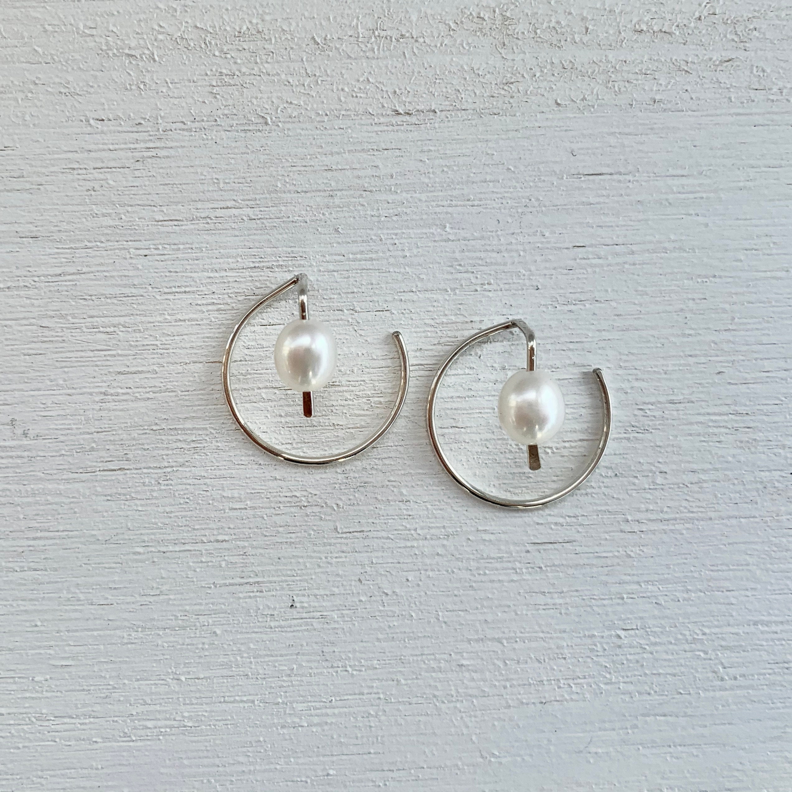 Pearl Ear Jacket Ear Jacket Studs Pearl Ear Cuff Gold Ear Etsy