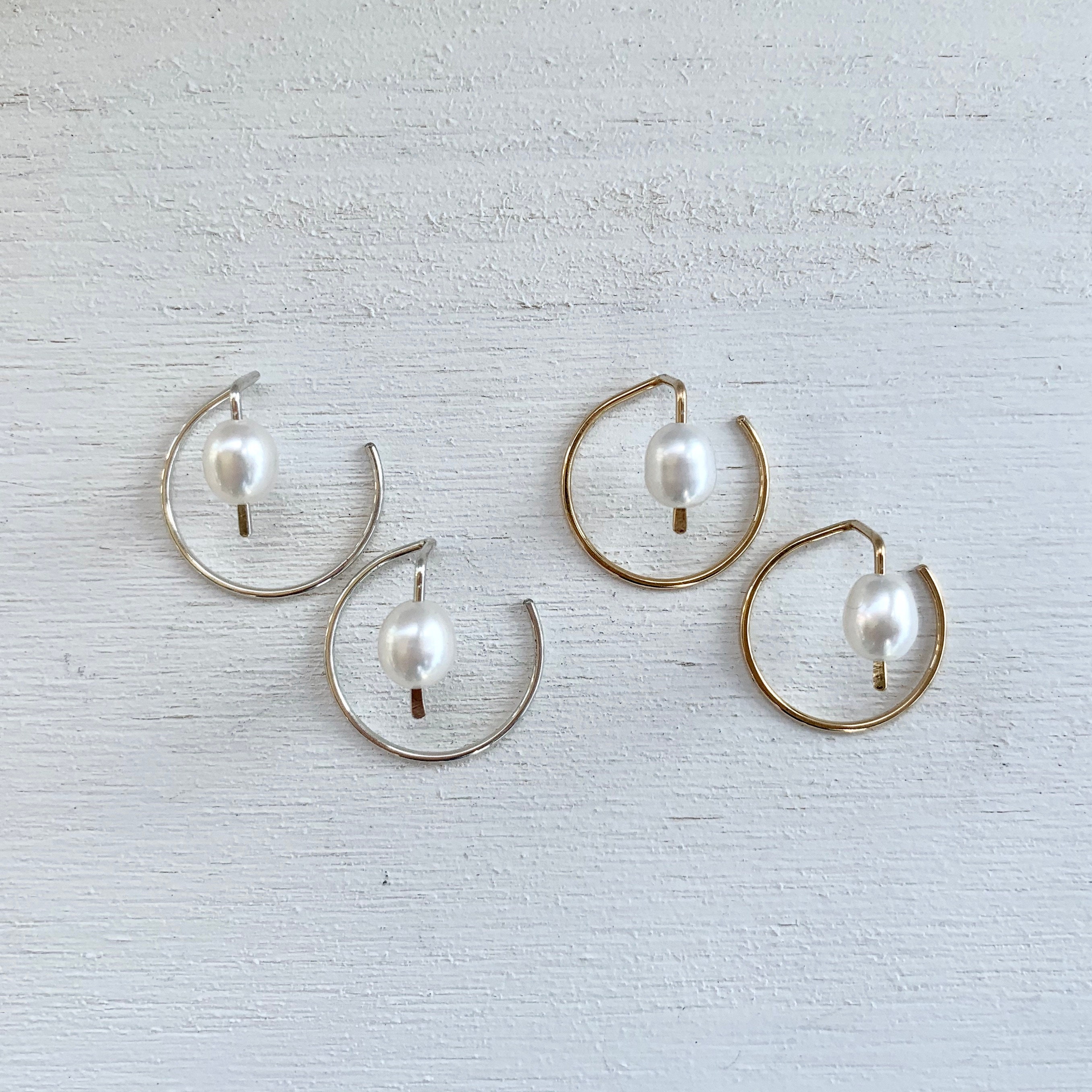 Pearl Ear Jacket Ear Jacket Studs Pearl Ear Cuff Gold Ear Etsy