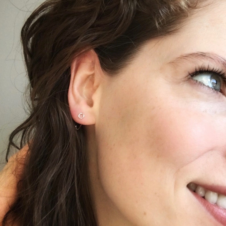 Circle Ear Huggers Minimal Hug Hoops Hug Hoop Earrings Gold Etsy