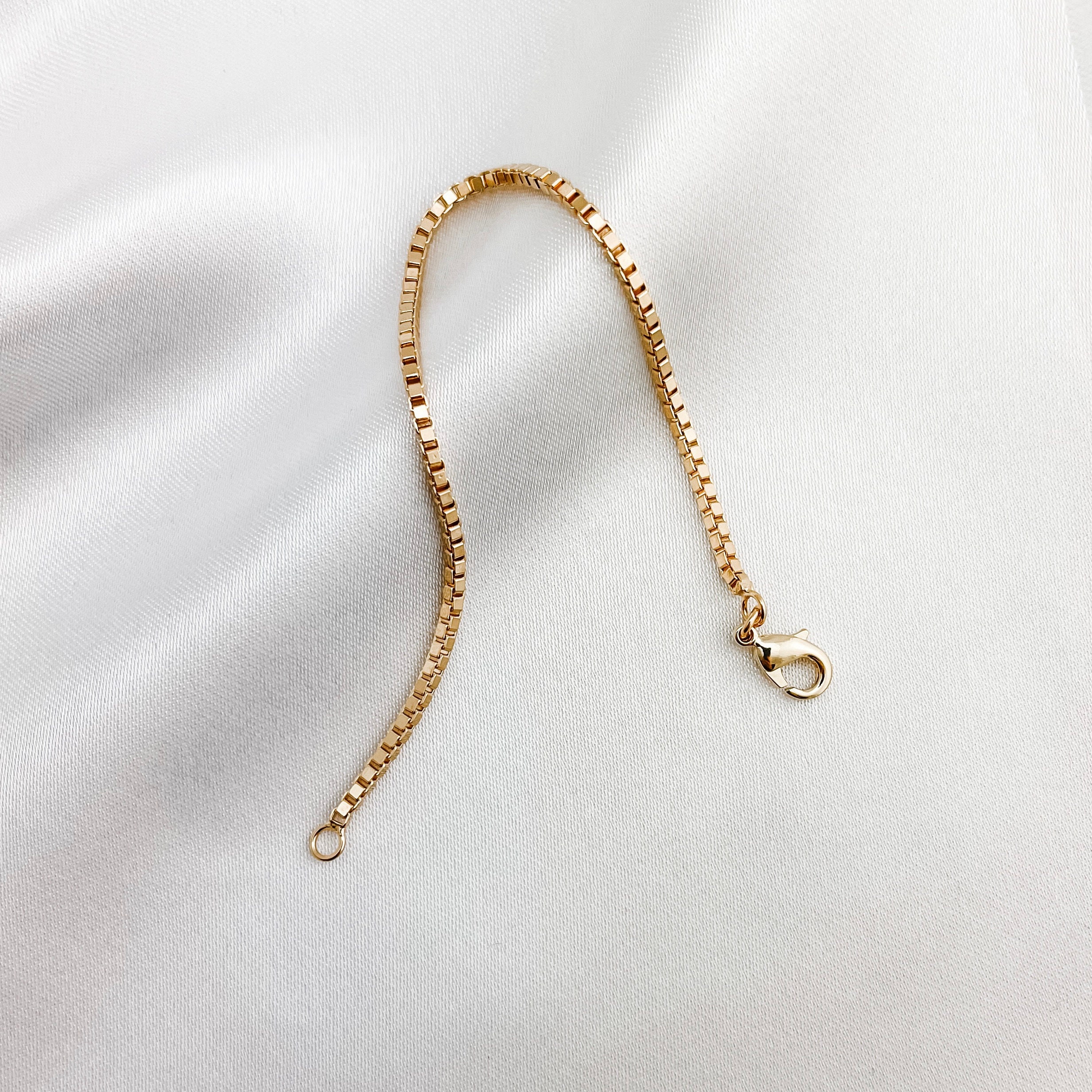 Box Chain Bracelet Gold Box Chain Bracelet Gold Chain Etsy