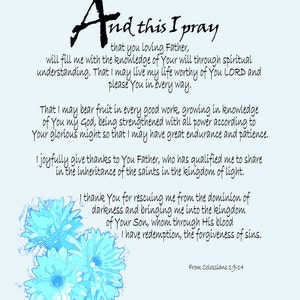Printable Bible Verse Prayer, Colossians, Minimalist Christian Wall ...