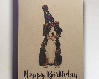 Chien De Montagne Bernois Joyeux Anniversaire Chiot Etsy