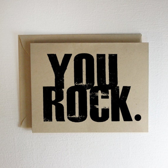 You Rock Card Etsy