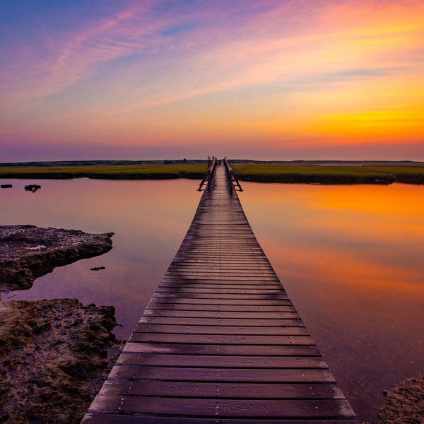 Cape Cod Sandwich Boardwalk Sunrise Print Canvas Massachusetts