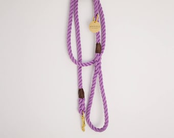 Lavender Rope Dog Leash // Rope Dog Lead - Strong Dog Leash - Brass Dog Leash - Australia