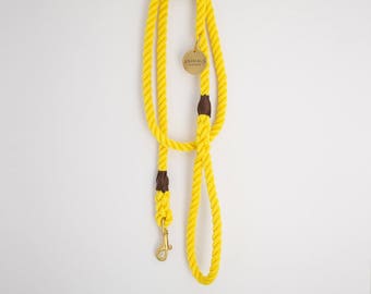Butter Yellow Rope Dog Leash // Rope Dog Lead - Strong Dog Leash - Brass Dog Leash - Australia