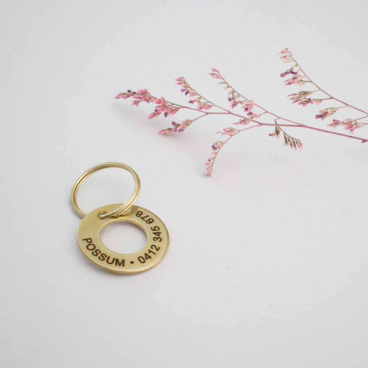 Personalized Brass Ring Dog ID Tag // Stamped Dog Tag Custom Etsy