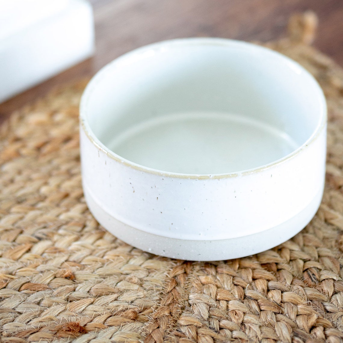 Natural White Stoneware Dog Water Bowl // Ceramic Dog Bowl Etsy