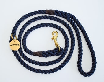 Royal Navy Rope Dog Leash // Rope Dog Lead - Strong Dog Leash - Brass Dog Leash - Australia