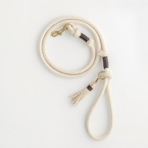 Natural Organic Cotton Rope Dog Leash // Rope Dog Lead - Soft Dog Leash - Brass Dog Leash - Australia